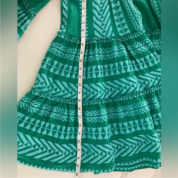 Anthropologie Devotion Twins Green embroidered Ella Tunic Patterned Dress Size M - Picture 8 of 12